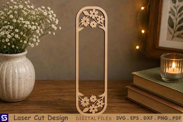 3D Wildflower Bouquet Arch Bookmark Laser Cut File example image 1