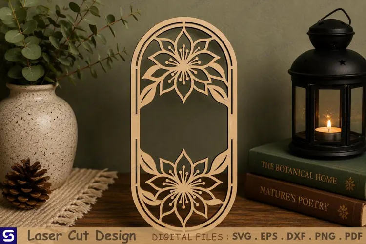 3D Floral Star Arch Bookmark Laser Cut File