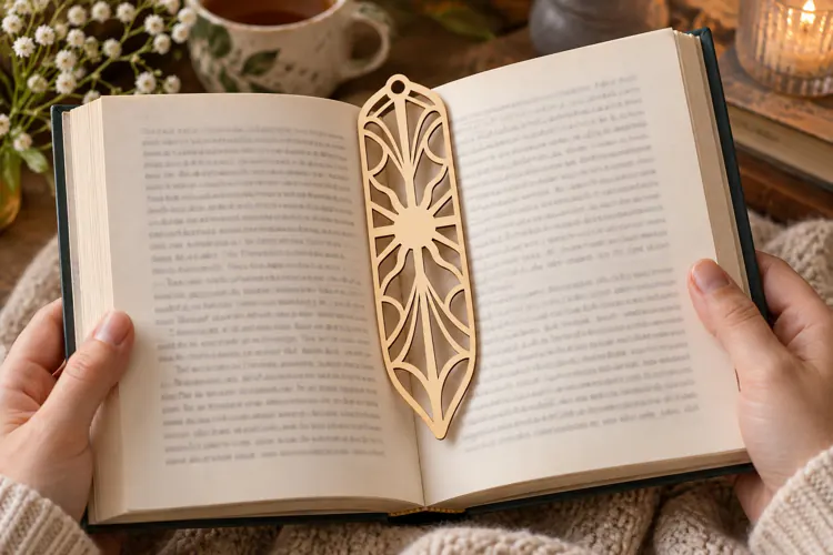 Sunburst Leaf Bookmark Laser Cut SVG File sunburst bookmark,