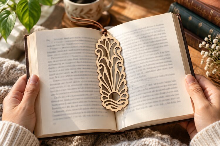 Ornate Floral Bookmark Laser Cut SVG File ornate bookmark example image 1