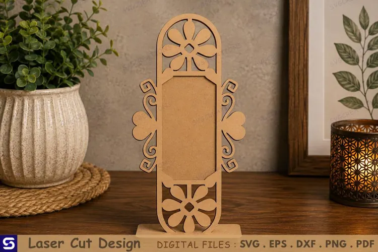 3D Geometric Flower Arch Bookmark Laser Cut File