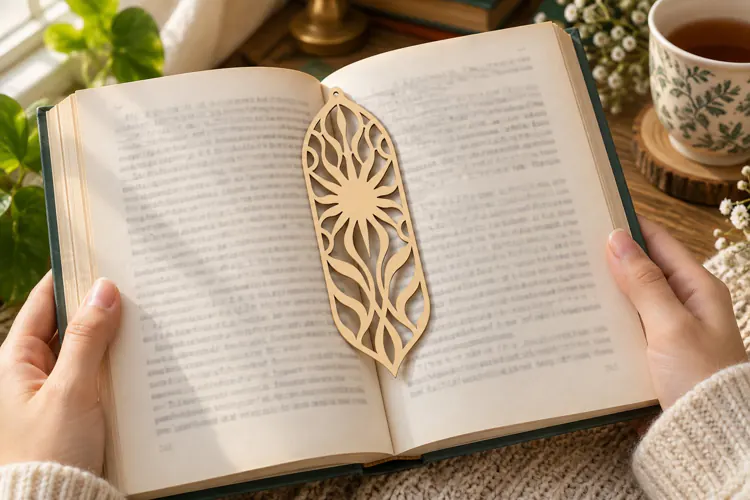 Sunburst Leaf Bookmark Laser Cut SVG File sunburst bookmark,