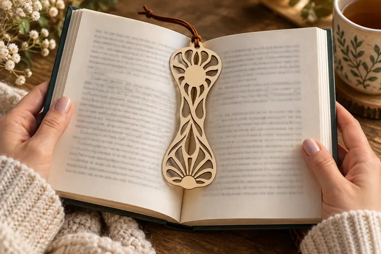 Ornate Leaf Bookmark Laser Cut SVG File ornate bookmark svg,