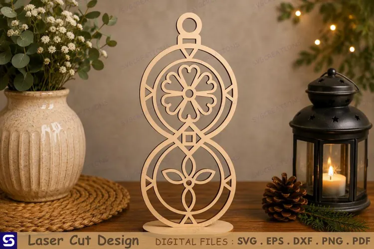 3D Sacred Geometry Heart & Flower Double Roundel Standee