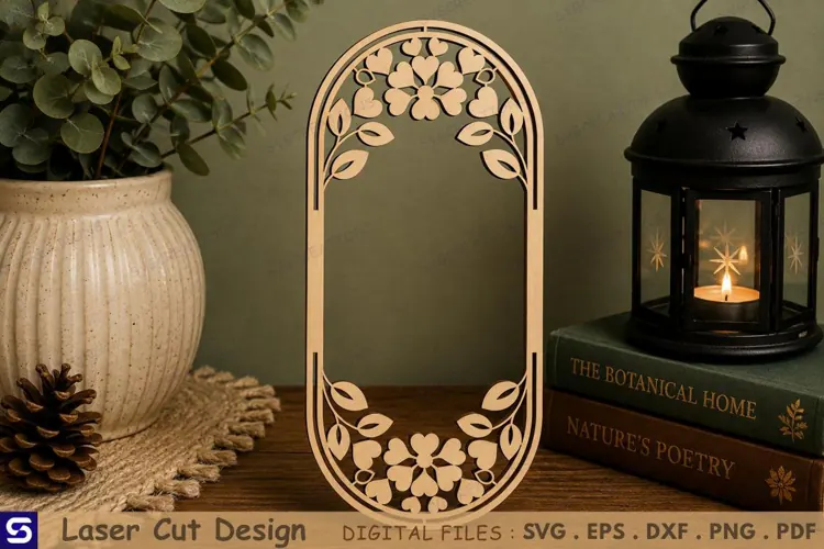 3D Heart Blossom Arch Bookmark Laser Cut File