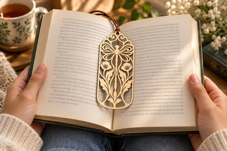 Ornate Botanical Bookmark Laser Cut SVG File ornate bookmark