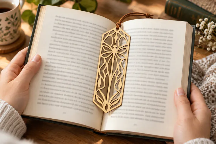 Geometric Leaf Bookmark Laser Cut SVG File geometric bookmar