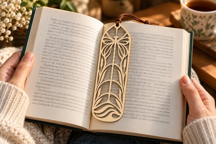 Large Feather Bookmark Laser Cut SVG File feather bookmark example image 1
