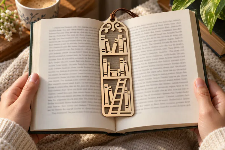 Bookshelf Bookmark Laser Cut SVG File bookshelf bookmark, bo