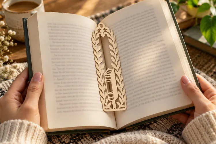Geometric Feather Bookmark Laser Cut SVG File feather bookma