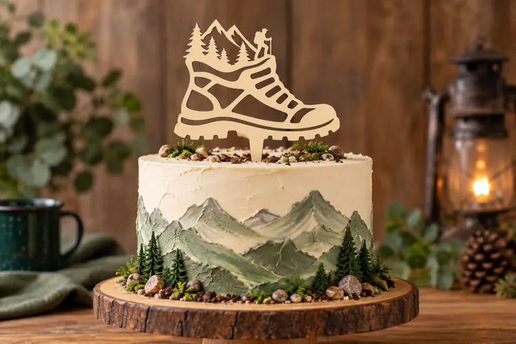 Hiking Boot Cake Topper Laser Cut SVG File hiking boot toppe