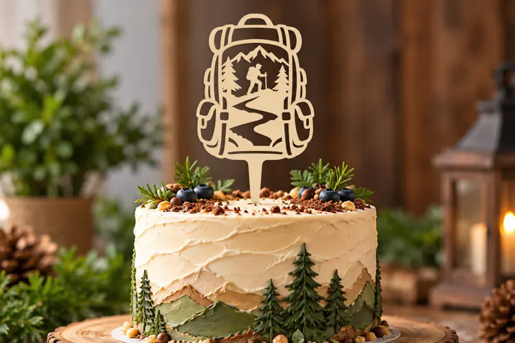 Hiking Backpack Cake Topper Laser Cut SVG File backpack cake