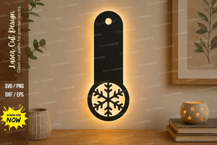 Snowflake Wall Light Laser Cut SVG File