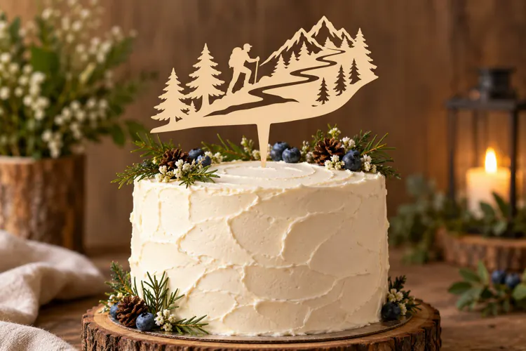 Mountain Range Cake Topper Laser Cut SVG File mountain cake