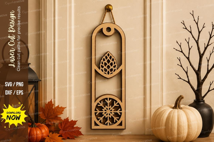 Pinecone Snowflake Wall Decor Laser Cut