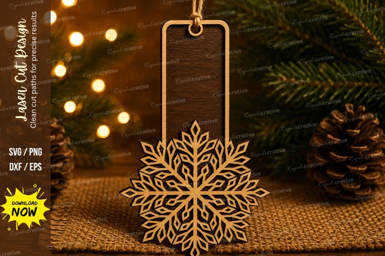Large Snowflake Ornament Laser Cut SVG File