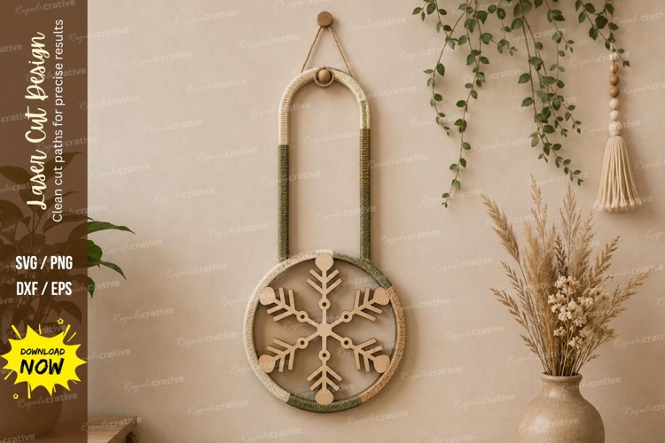 Snowflake Wall Ornament Laser Cut SVG File