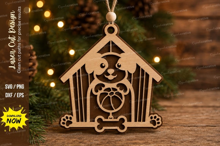 Dog House Bone Laser Cut SVG File