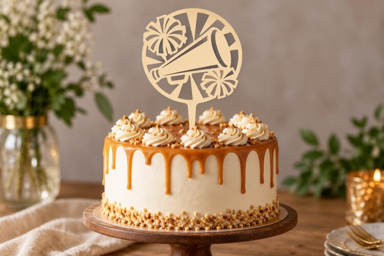 Tropical Round Cake Topper Laser Cut SVG File tropical cake example image 1