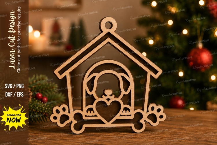 Heart Dog House Laser Cut SVG File