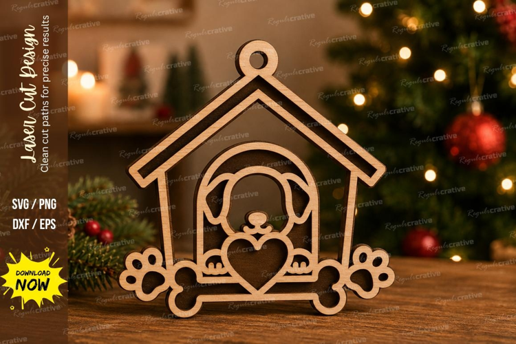 Heart Dog House Laser Cut SVG File