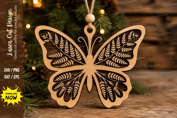 Detailed Butterfly Laser Cut SVG File