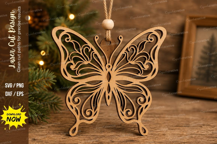 Swirl Butterfly Laser Cut SVG File