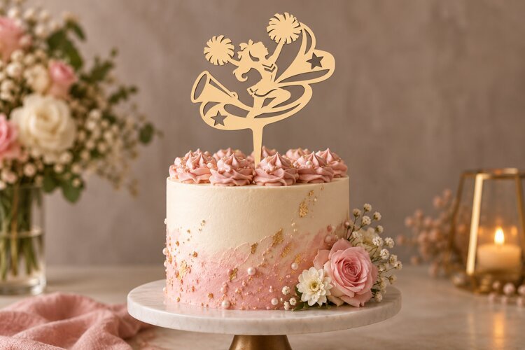 Floral Bird Cake Topper Laser Cut SVG File bird cake toppe example image 1