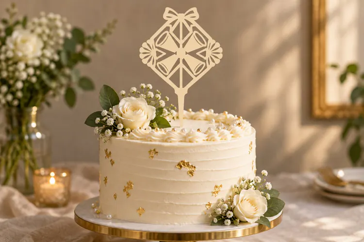Geometric Star Cake Topper Laser Cut SVG File geometric topp