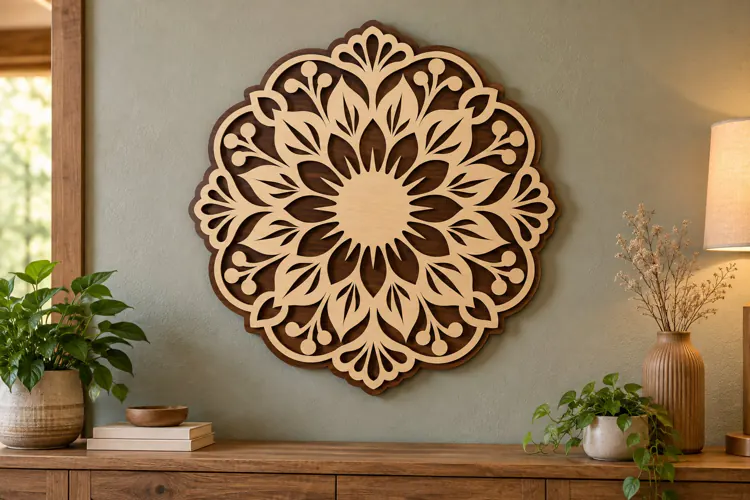 Floral Rosette Wall Art Laser Cut SVG File floral rosette sv