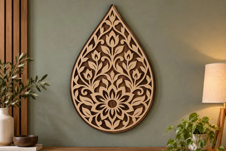 Teardrop Floral Wall Art Laser Cut SVG File teardrop floral