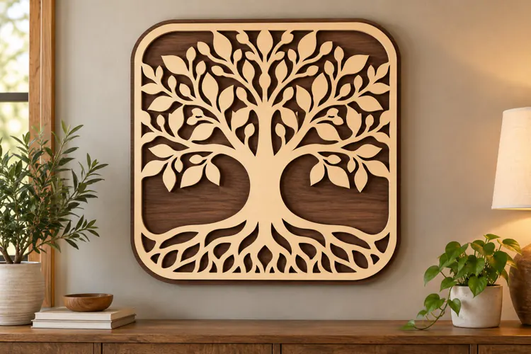 Round Tree of Life Laser Cut SVG File tree of life svg, roun