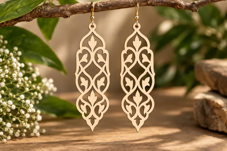Ornate Dangle Earrings Laser Cut SVG File ornate earrings sv