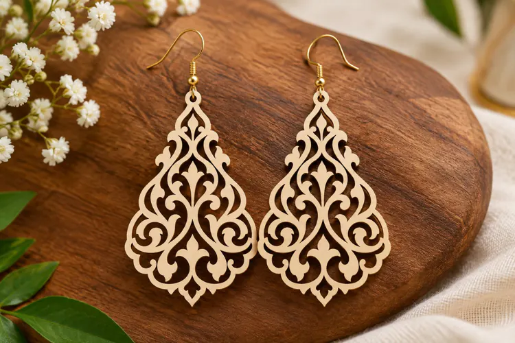 Floral Arch Earrings Laser Cut SVG File floral arch earrings