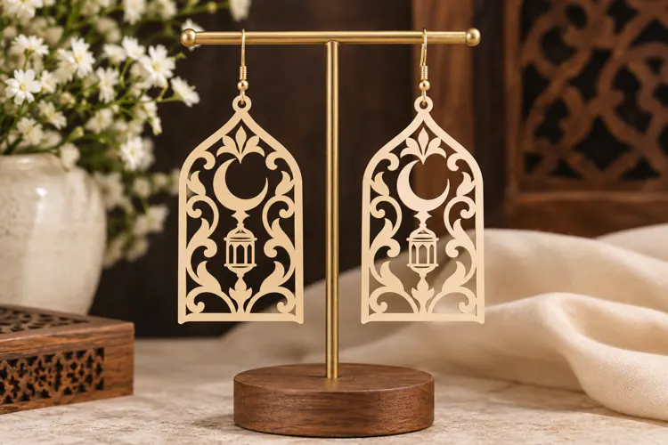 Floral Teardrop Earrings Laser Cut SVG File floral earrings