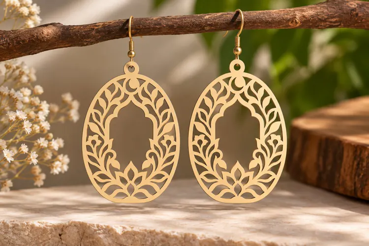 Geometric Dangle Earrings Laser Cut SVG File geometric earri