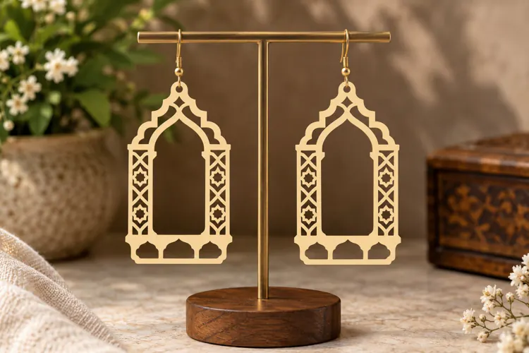 Arch Lantern Earrings Laser Cut SVG File lantern earrings sv