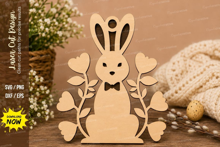 Cute Bunny Heart Laser Cut SVG File bunny