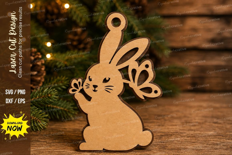 Butterfly Bunny Laser Cut SVG File bunny
