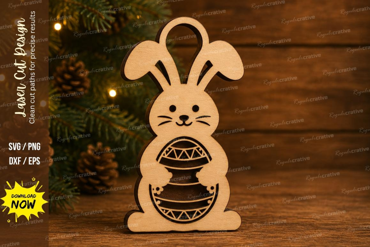 Easter Egg Bunny Laser Cut SVG File easter bunny