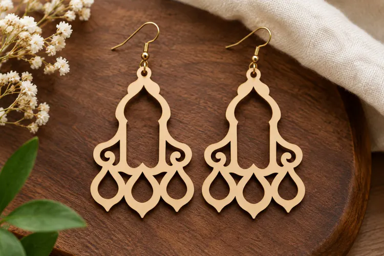 Ornate Arch Earrings Laser Cut SVG File ornate earrings svg,