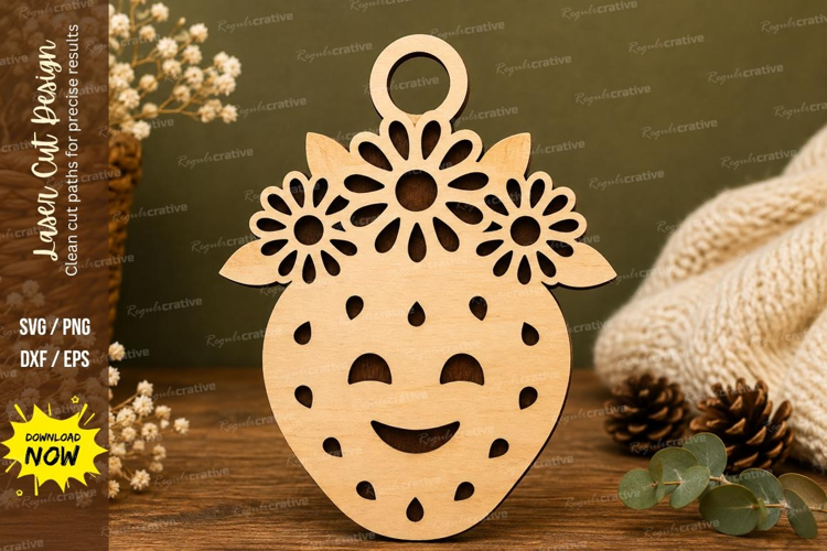 Daisy Strawberry Laser Cut SVG File strawberry