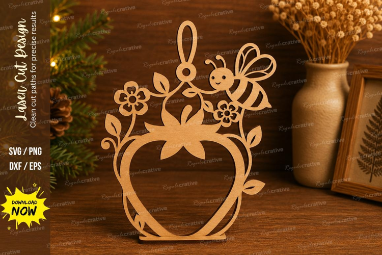 Bee Strawberry Laser Cut SVG File bee strawberry