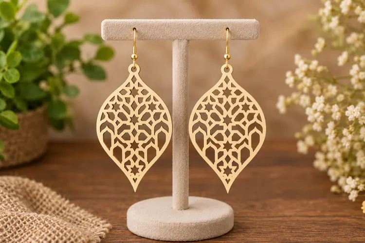 Ornate Teardrop Earrings Laser Cut SVG File teardrop earring