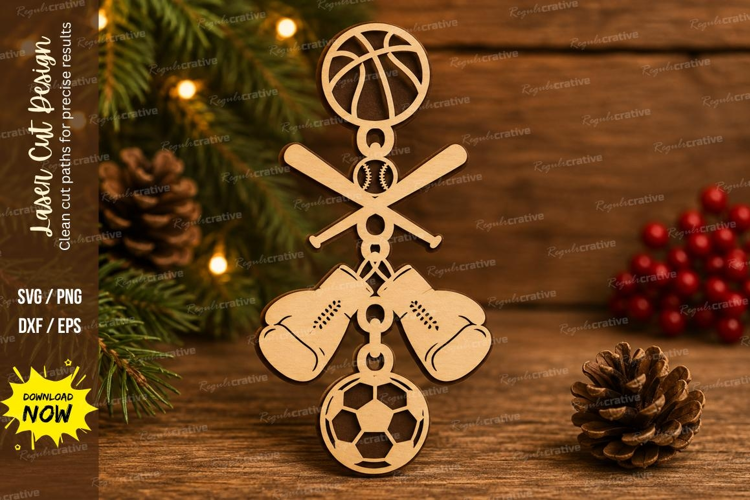 Sports Ball Ornament Laser Cut SVG File sports svg