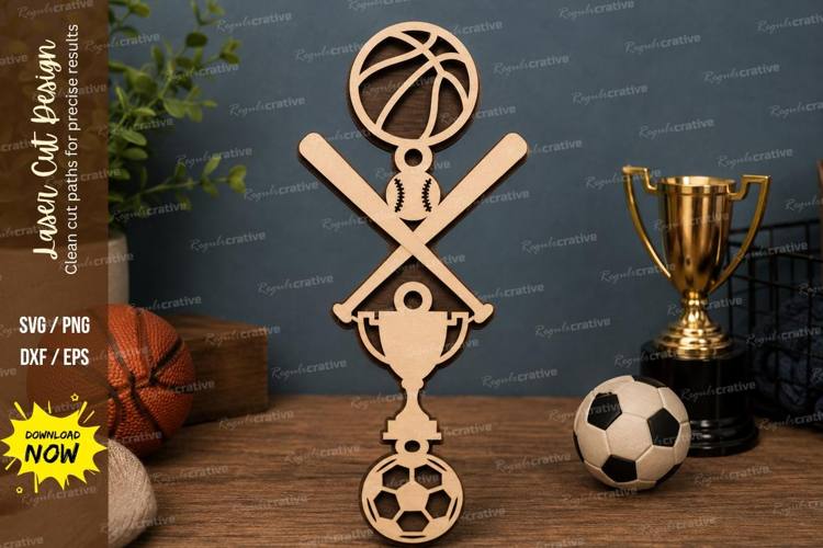 Baseball Basketball Soccer Laser Cut SVG sports