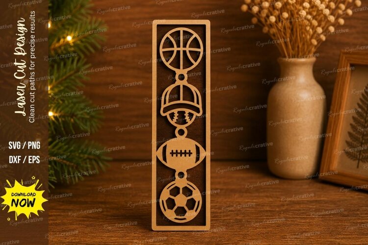 Sports Bookmark Laser Cut SVG File sports bookmark example image 1