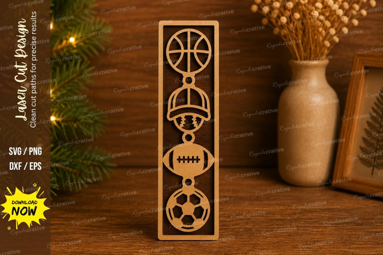 Sports Bookmark Laser Cut SVG File sports bookmark