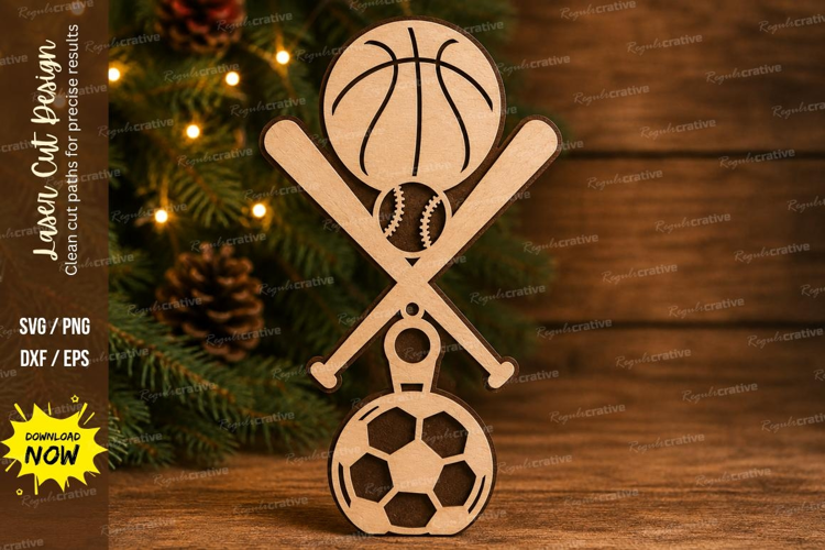 Basketball Baseball Soccer Laser Cut SVG basketball