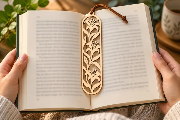 floral leaf bookmark, leaf bookmark png, floral bookmark png